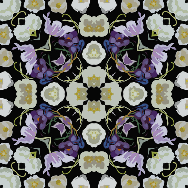Seamless pattern of floral motif, vector illustration - ベクター画像
