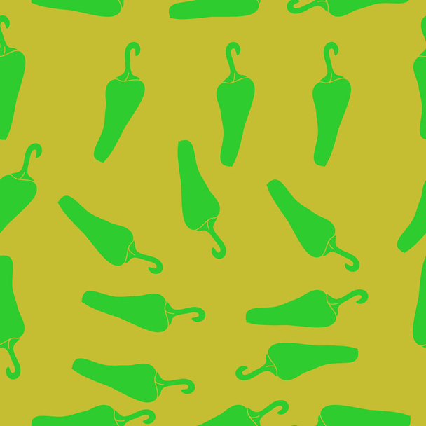 Seamless pattern with colorful chili peppers - Vecteur, image