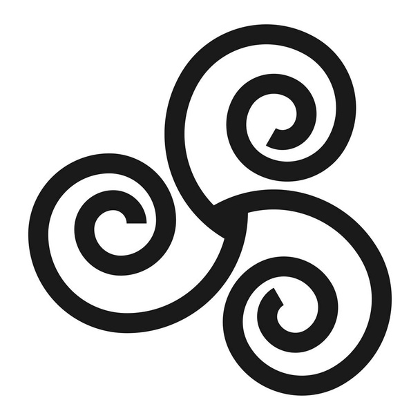 Triskelion symbool pictogram met een witte achtergrond - Foto, afbeelding