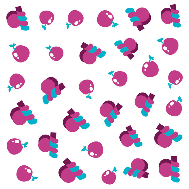 μοτίβο των μήλων φρούτα με ομπρέλες - Διάνυσμα, εικόνα