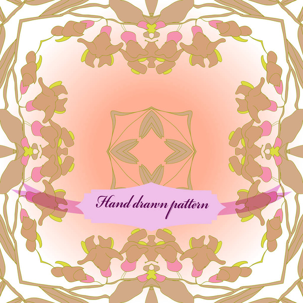 花モチーフの円形シームレスパターン、単にベクトルイラスト - ベクター画像