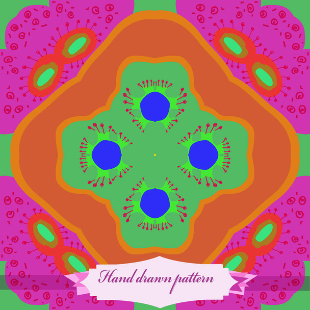 Circular seamless pattern of floral motif, simply vector illustration - Vektor, kép