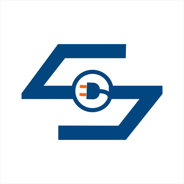 prosty S, CSC inicjały Przełącznik elektryczny logo i wektor ikona - Wektor, obraz