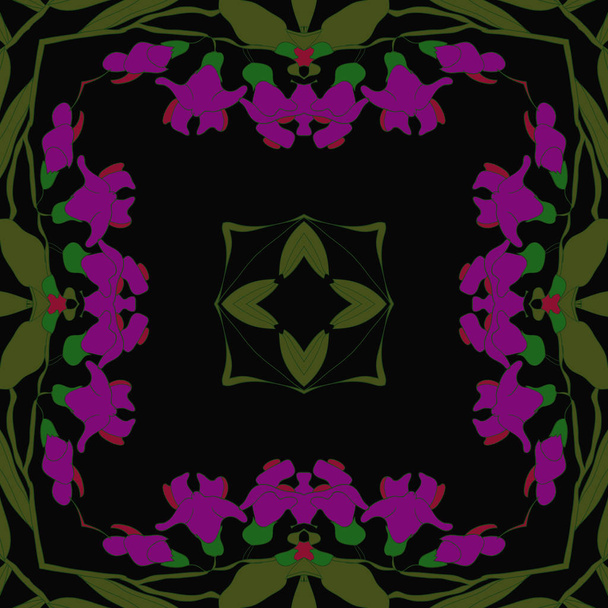 Circular seamless pattern of floral motif, simply vector illustration - Vektor, Bild