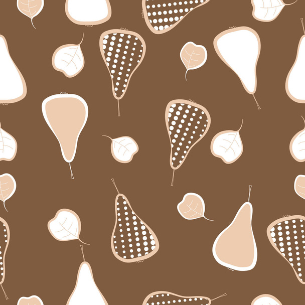 Seamless pattern with colorful pears, vector background - Vektör, Görsel