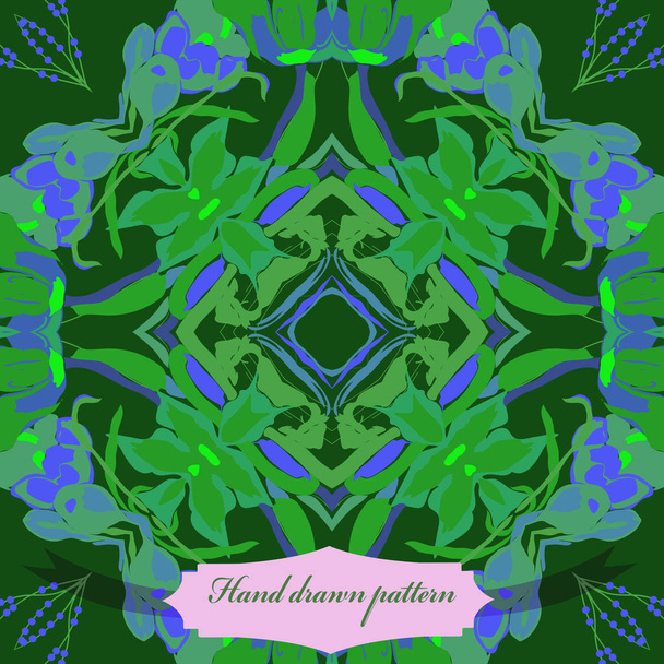 Circular seamless pattern of floral motif   - Vetor, Imagem