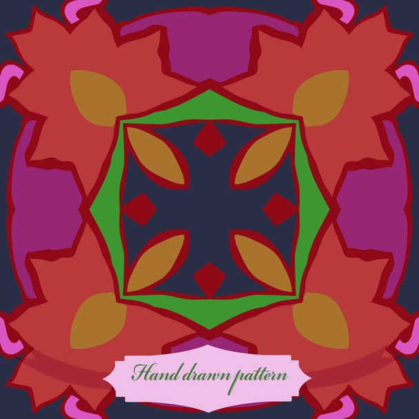 Circular seamless pattern of floral motif   - Vector, imagen