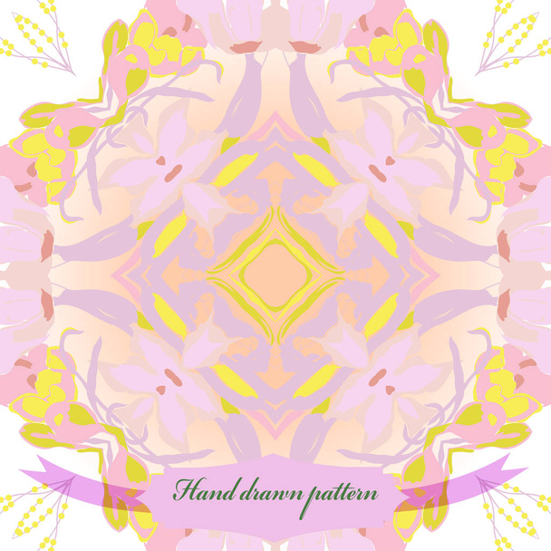 Circular seamless pattern of floral motif   - Vektör, Görsel