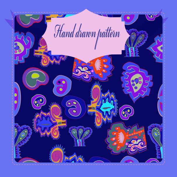 Seamless pattern of floral motif, vector illustration - Вектор,изображение