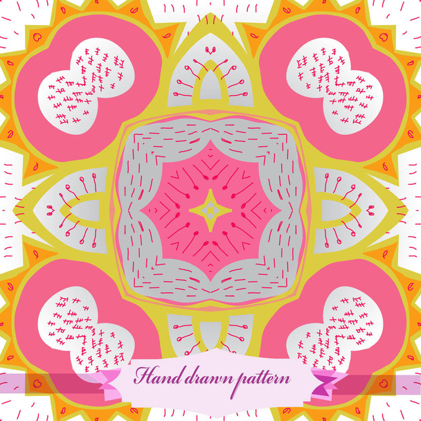 Circular seamless pattern of floral motif, simply vector illustration   - Vector, imagen