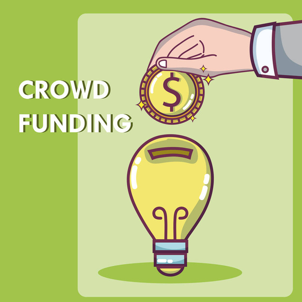 Crowdfunding money business - Vector, Image