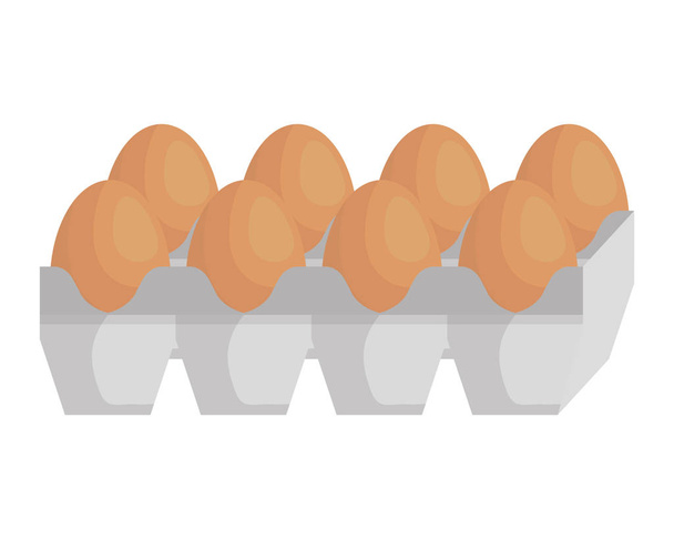 vejce karton balení zdravých potravin - Vektor, obrázek