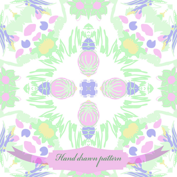 Card with circular pattern of floral motif, simply vector illustration - Вектор, зображення