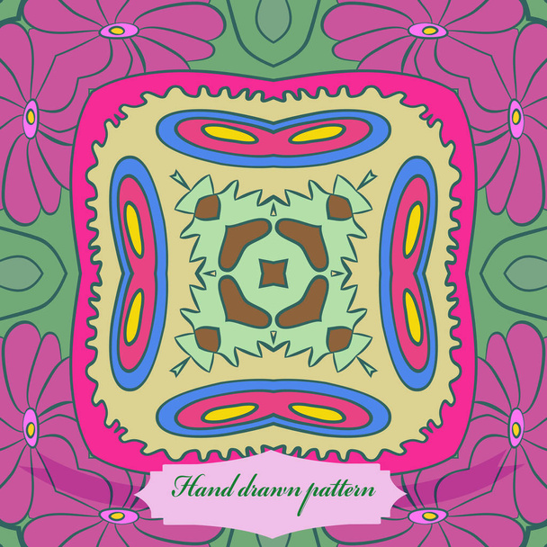 Circular seamless pattern of floral motif   - ベクター画像