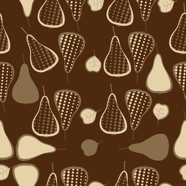 Seamless pattern with colorful pears, vector background - Vektor, obrázek