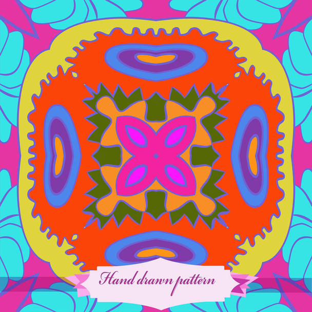 Circular seamless pattern of floral motif, simply vector illustration   - Vektör, Görsel