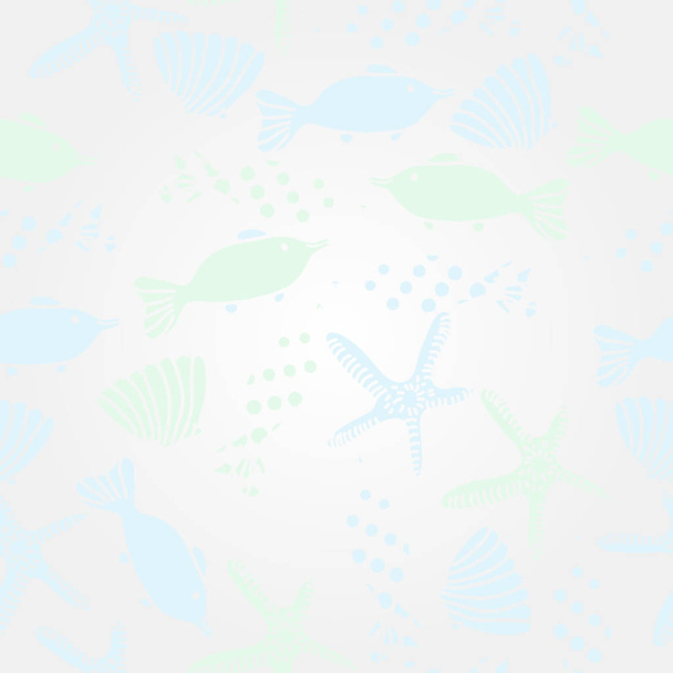 Seamless pattern of abstract simple fishes - Vecteur, image