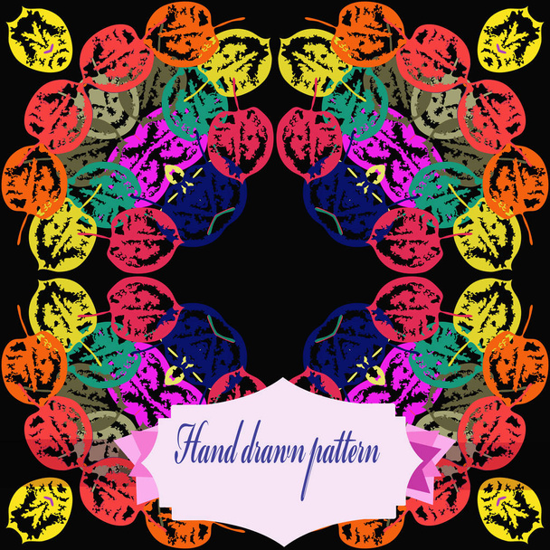 Circular seamless pattern with floral motif, copy space - Vektori, kuva