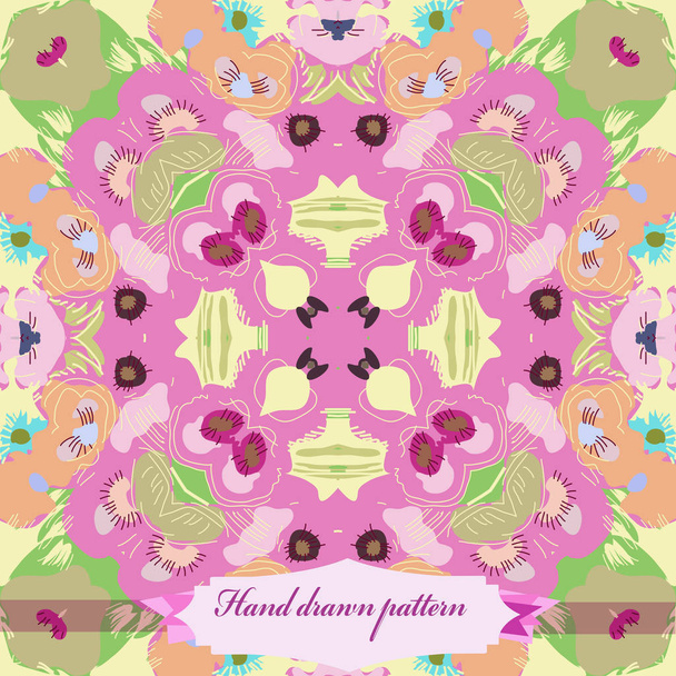 Κάρτα με κυκλικό μοτίβο floral μοτίβο, απλά απεικόνιση διάνυσμα - Διάνυσμα, εικόνα