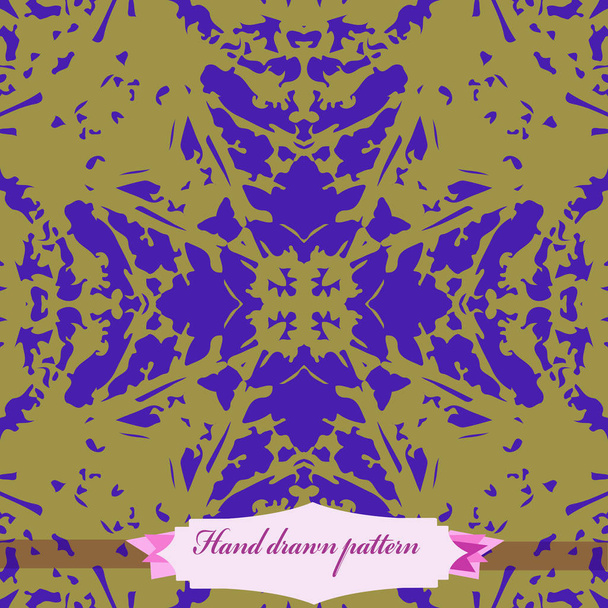 Circular seamless pattern of abstract colored motif, label. Handmade. - Vector, Imagen