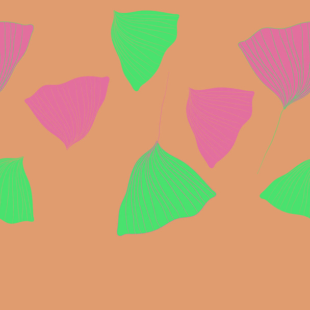 vector illustration of seamless pattern of decorative abstract leaves, floral background - Vetor, Imagem