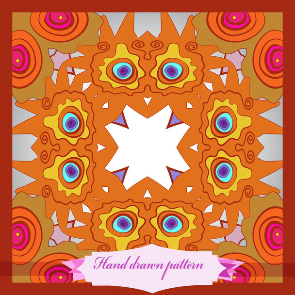 Card with floral circular pattern, simply vector illustration - Vektor, Bild