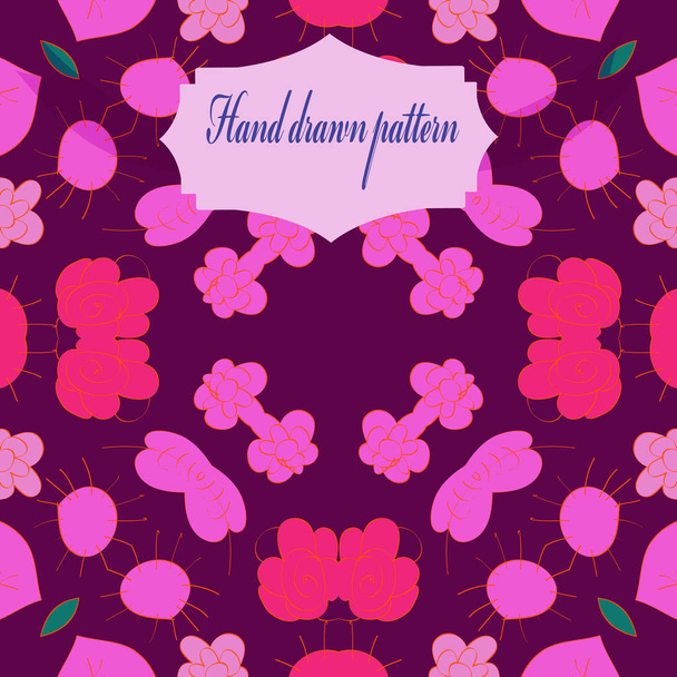 Circular seamless pattern of colored floral motif - Vector, afbeelding