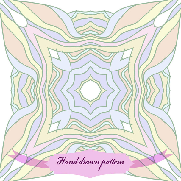 Circular seamless pattern of colored striped motif, label.  - Vetor, Imagem