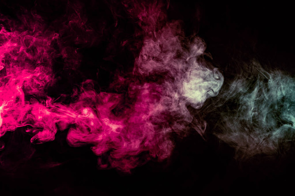 Цветной фон с извилистыми облаками дыма от узоров
 - Фото, изображение