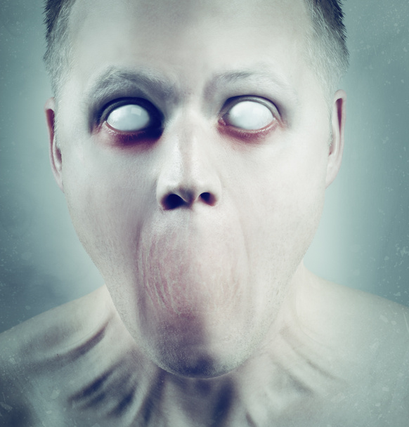 White Eyed Psychedelic Face - Photo, Image