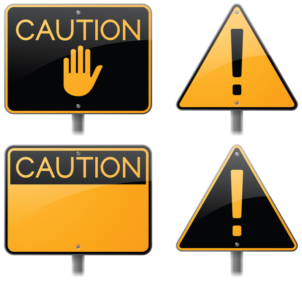 Caution and Alert Signs - Vector, Image