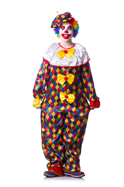 Clown im Kostüm isoliert auf weiß - Foto, Bild