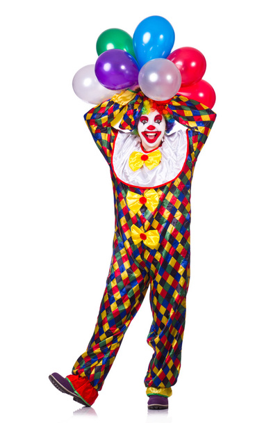 Смешной клоун, изолированный на белом - Фото, изображение