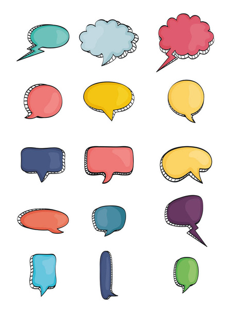 conjunto de bolhas de fala desenhadas
 - Vetor, Imagem