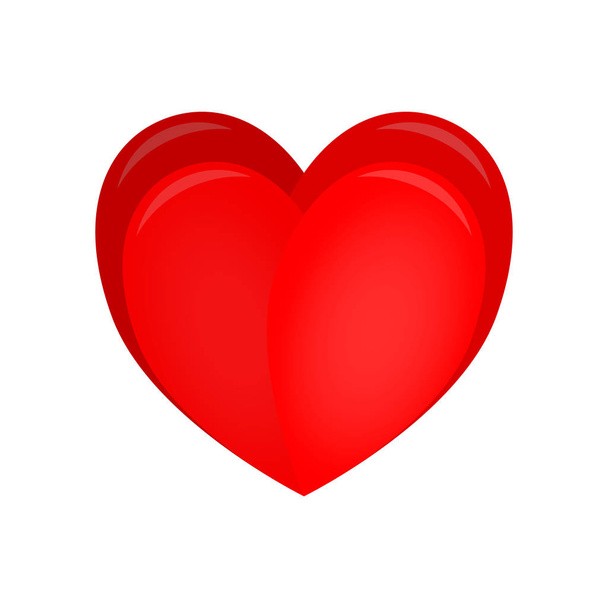 Coração vermelho gradiente de botão. O vetor do Dia dos Namorados. Símbolo amor
. - Vetor, Imagem