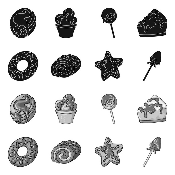 Vector design of confectionery and culinary symbol. Set of confectionery and product vector icon for stock. - Vector, Image