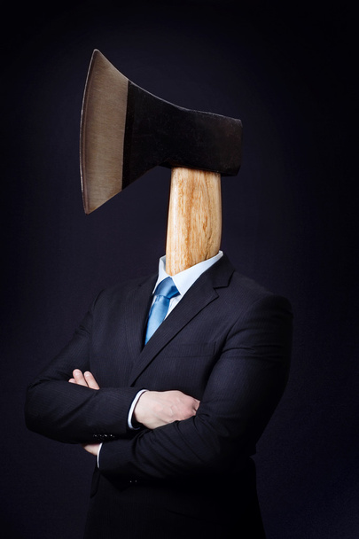 Homem com machado como cabeça
 - Foto, Imagem