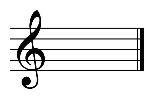 C major and A minor, treble clef - Vector, Image