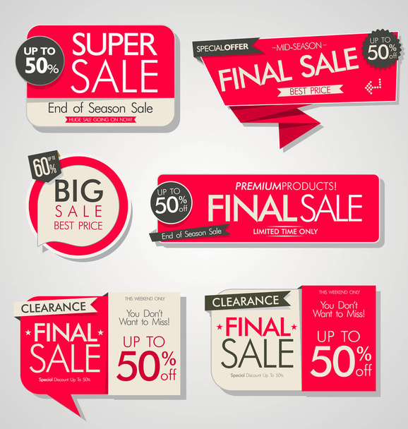Modern sale banners and labels collection - Vektor, Bild