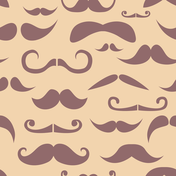 Retro hipster moustache trendy seamless pattern - Vector, afbeelding