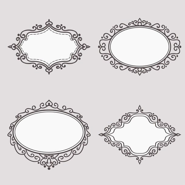Set Of Circle Ornate Frames - Wektor, obraz