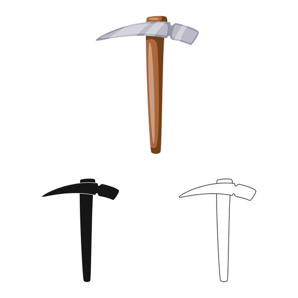 Vector illustration of pickaxe and pick logo. Collection of pickaxe and tool stock symbol for web. - Vektori, kuva