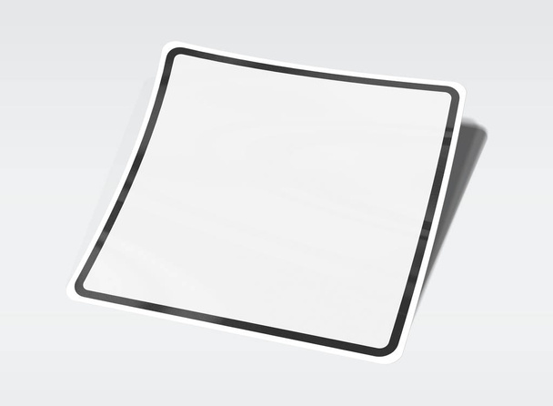 Squared shaped sticker mockup isolated on white 3D rendering - Foto, Imagem