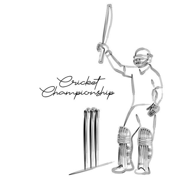 Concept de Batsman jouer au cricket soulève sa batte après avoir marqué
  - Vecteur, image