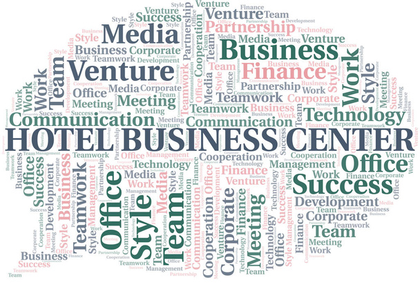 Hotel Business Center Word Cloud. Collage gemaakt met alleen tekst. - Vector, afbeelding