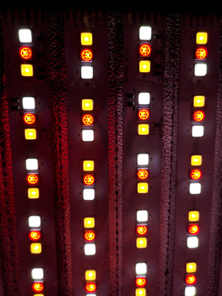 An abstract closeup of a RBG LED panel for lighting. Light for photography or video. - Photo, Image