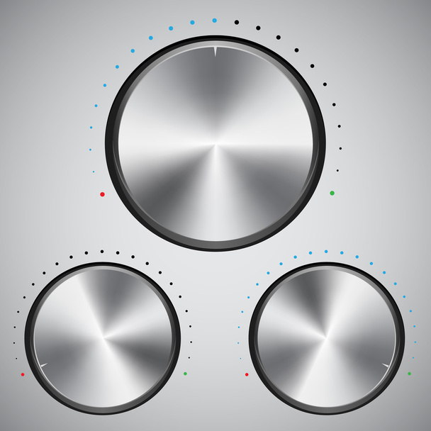 Volume button with metal texture - Вектор, зображення