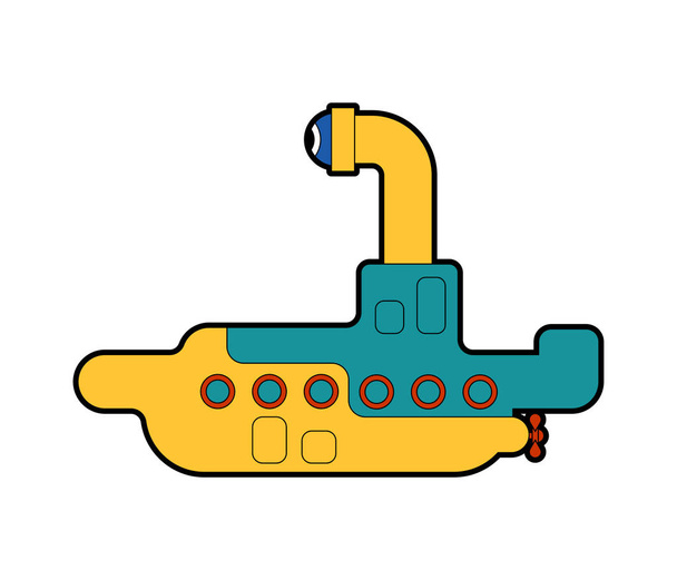 Caricatura submarina aislada. Nave para buceo submarino. Vector i
 - Vector, Imagen