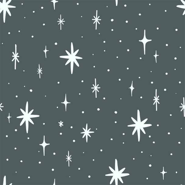 Vector naadloze patroon met sterren op blauwe achtergrond. Geschikt voor Webachtergronden, textiel en inpakpapier - Vector, afbeelding