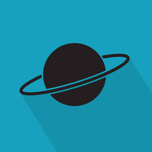 Иконка планеты Сатурн - векторная иллюстрация
 - Вектор,изображение